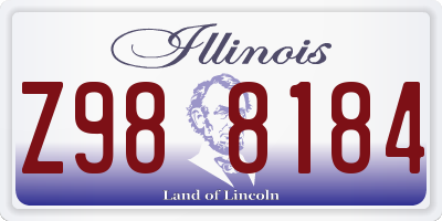 IL license plate Z988184