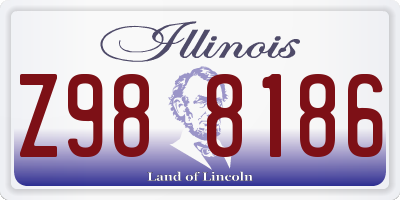 IL license plate Z988186