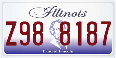 IL license plate Z988187