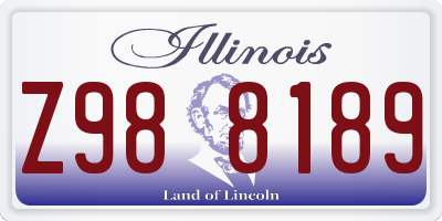 IL license plate Z988189