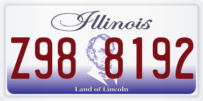 IL license plate Z988192