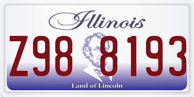 IL license plate Z988193