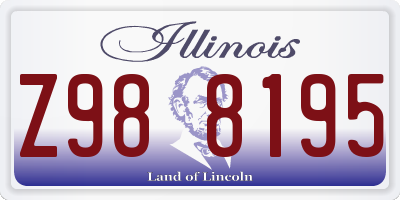 IL license plate Z988195