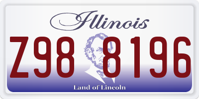 IL license plate Z988196