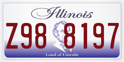 IL license plate Z988197