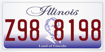 IL license plate Z988198