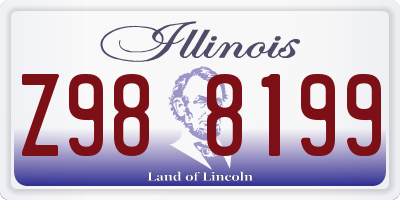 IL license plate Z988199