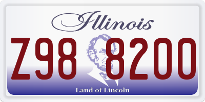 IL license plate Z988200