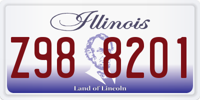 IL license plate Z988201