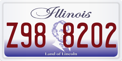 IL license plate Z988202