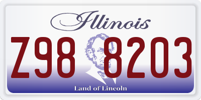 IL license plate Z988203