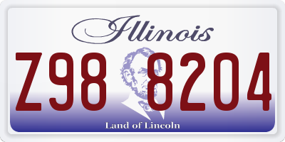 IL license plate Z988204