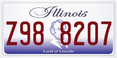 IL license plate Z988207