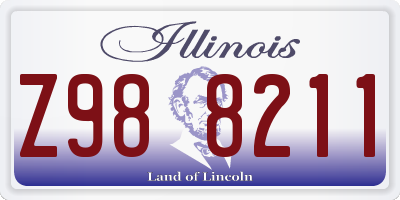 IL license plate Z988211