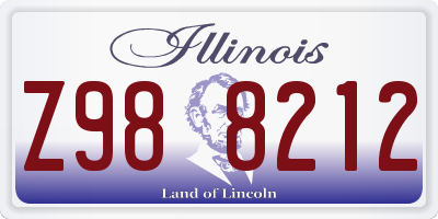 IL license plate Z988212