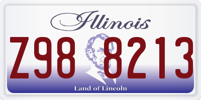 IL license plate Z988213