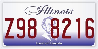 IL license plate Z988216