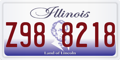 IL license plate Z988218