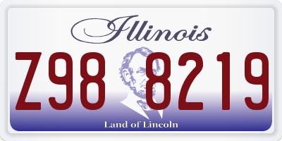 IL license plate Z988219