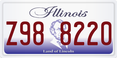 IL license plate Z988220