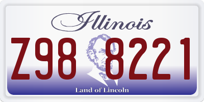 IL license plate Z988221