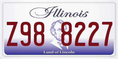 IL license plate Z988227