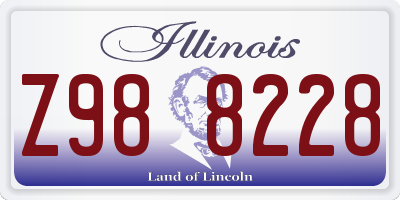 IL license plate Z988228