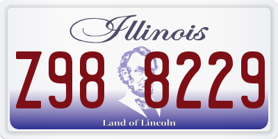 IL license plate Z988229