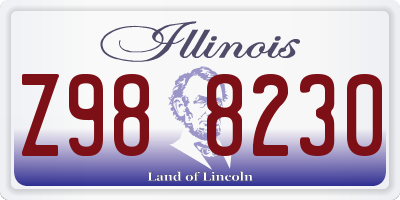 IL license plate Z988230