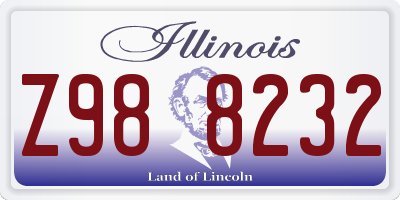 IL license plate Z988232