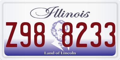 IL license plate Z988233