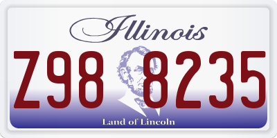 IL license plate Z988235