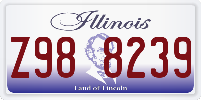 IL license plate Z988239