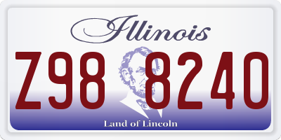 IL license plate Z988240