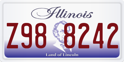 IL license plate Z988242