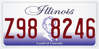 IL license plate Z988246