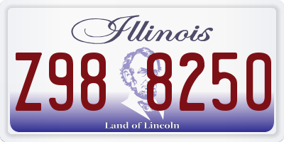 IL license plate Z988250