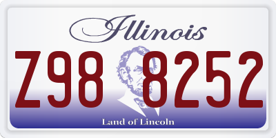 IL license plate Z988252