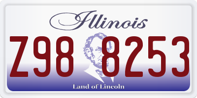 IL license plate Z988253