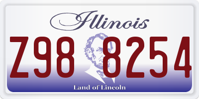 IL license plate Z988254