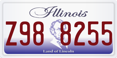 IL license plate Z988255