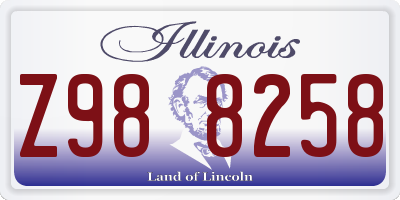 IL license plate Z988258