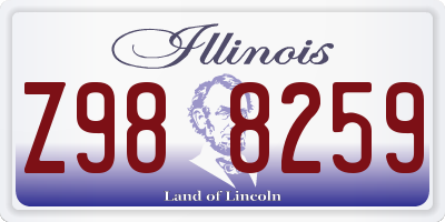 IL license plate Z988259