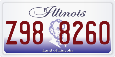 IL license plate Z988260