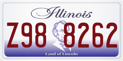 IL license plate Z988262