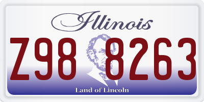 IL license plate Z988263