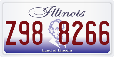 IL license plate Z988266