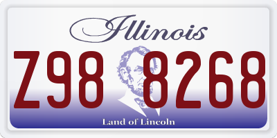 IL license plate Z988268