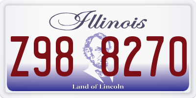 IL license plate Z988270