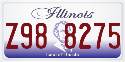 IL license plate Z988275